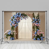 Lofaris Floral Retro Bricks Door Curtain Wedding Backdrop
